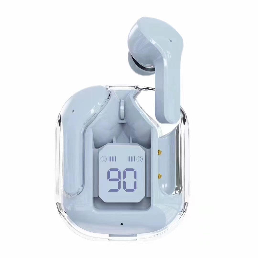 Mini Transparent Wireless Bluetooth Earbuds with Digital Battery Display- ENC Noise Reduction, Touch Control ,Waterproof Sport Headset