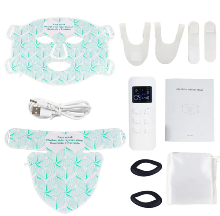 LED Skin Rejuvenation Silicone Facial & Neck Therapy Mask