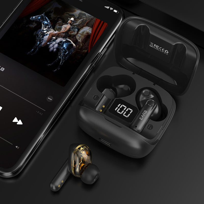 Mini Transparent Wireless Bluetooth Earbuds with Digital Battery Display- ENC Noise Reduction, Touch Control ,Waterproof Sport Headset