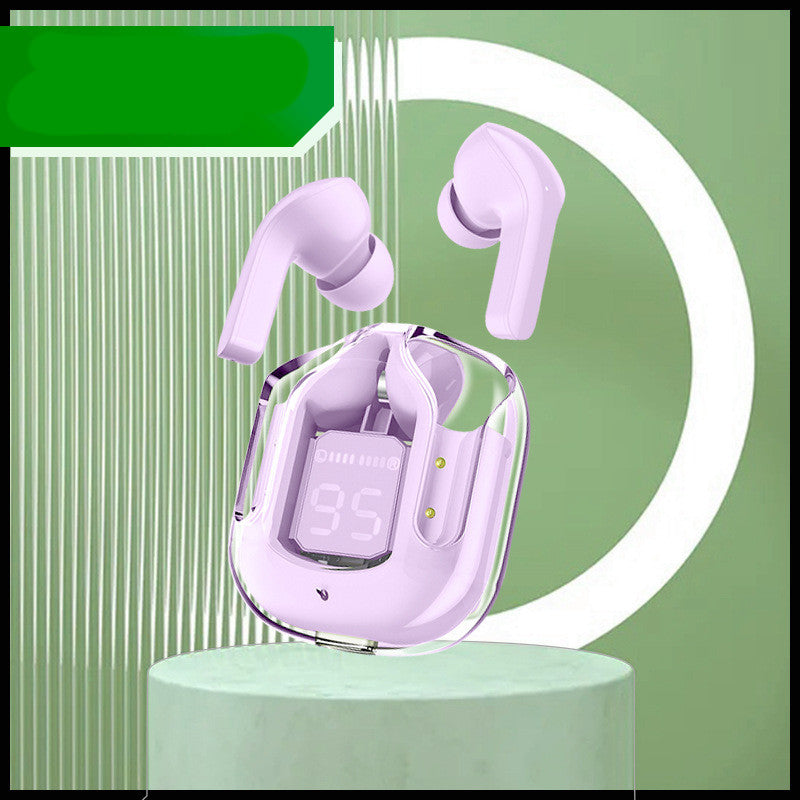 Mini Transparent Wireless Bluetooth Earbuds with Digital Battery Display- ENC Noise Reduction, Touch Control ,Waterproof Sport Headset