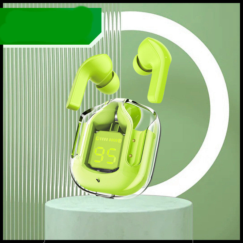 Mini Transparent Wireless Bluetooth Earbuds with Digital Battery Display- ENC Noise Reduction, Touch Control ,Waterproof Sport Headset