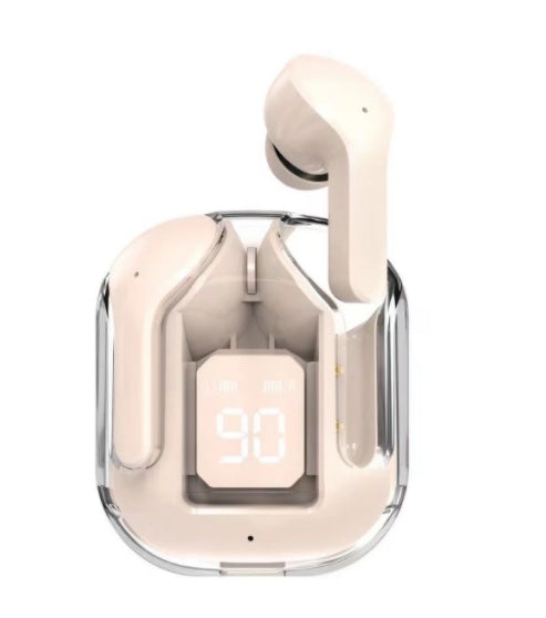 Mini Transparent Wireless Bluetooth Earbuds with Digital Battery Display- ENC Noise Reduction, Touch Control ,Waterproof Sport Headset